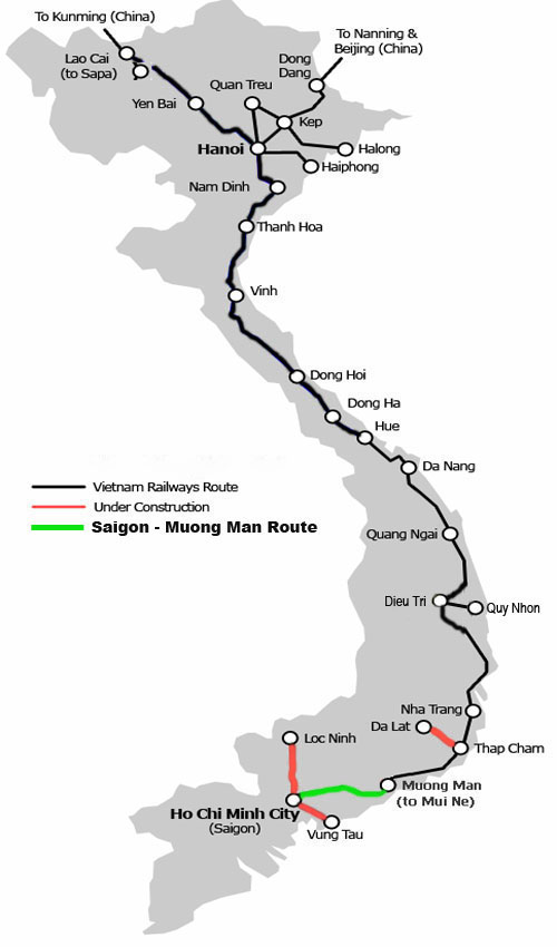 Muong Man - Ho Chi Minh City (Saigon) Route